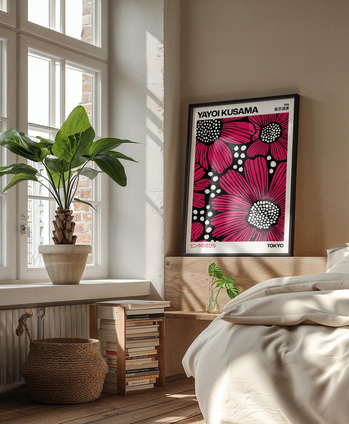 Yayoi Kusama Pink Flower Petals Tokyo 1994 Exhibition Poster - Image 3