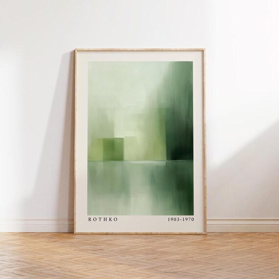 Sage Green Minimalist Soft Color Field Abstract Rothko Poster
