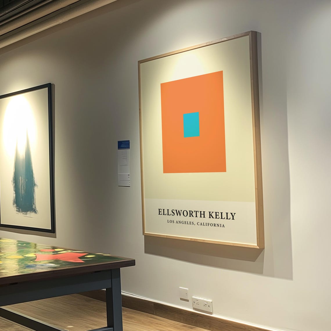 Ellsworth Kelly Orange Teal Square Minimalist Color Field Poster - Image 4