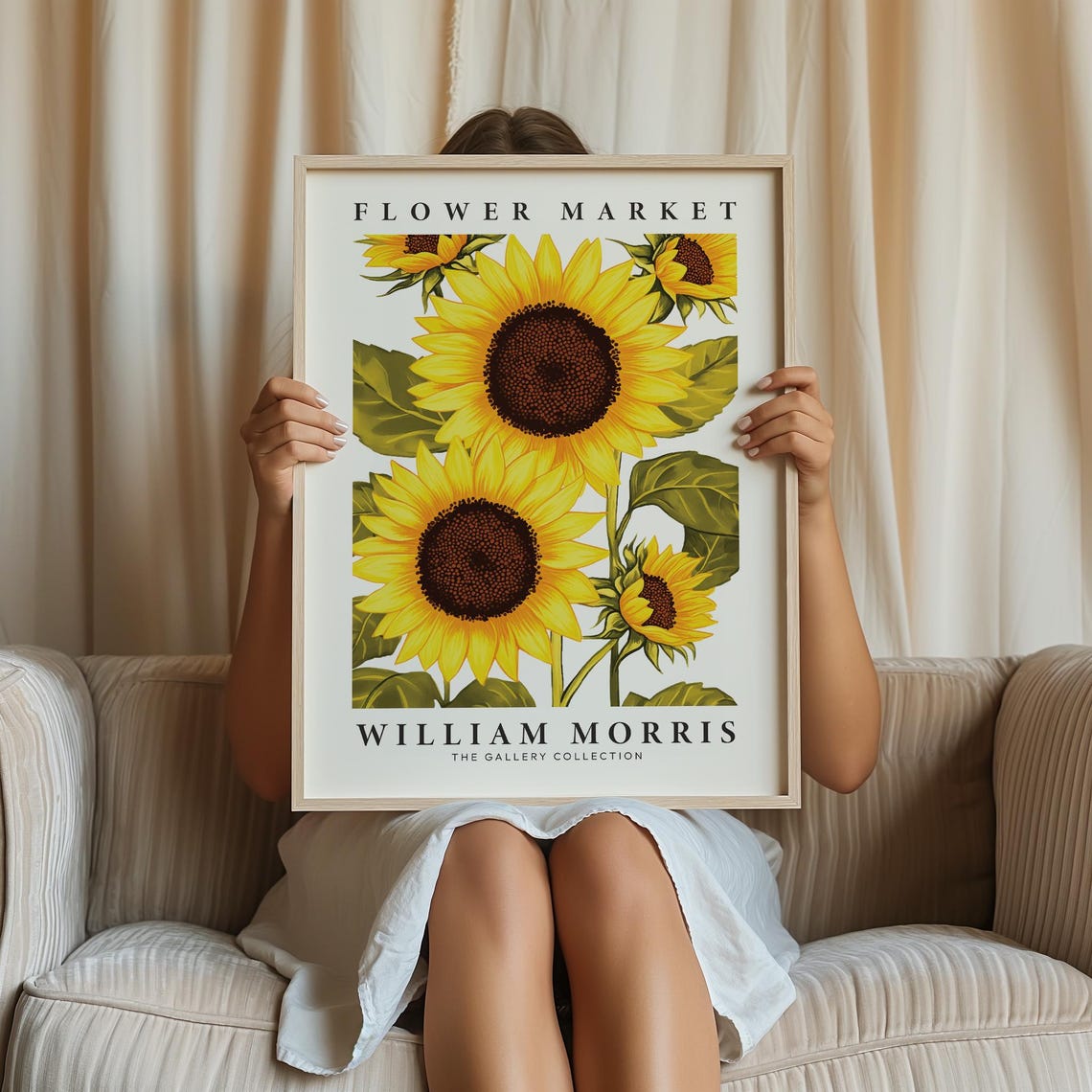 William Morris Flower Market Sunflower Botanical Vintage Art Poster - Image 2