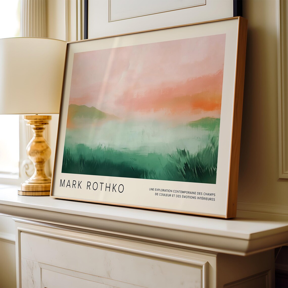Mark Rothko Soft Pastel Green Misty Abstract Landscape Poster - Image 3