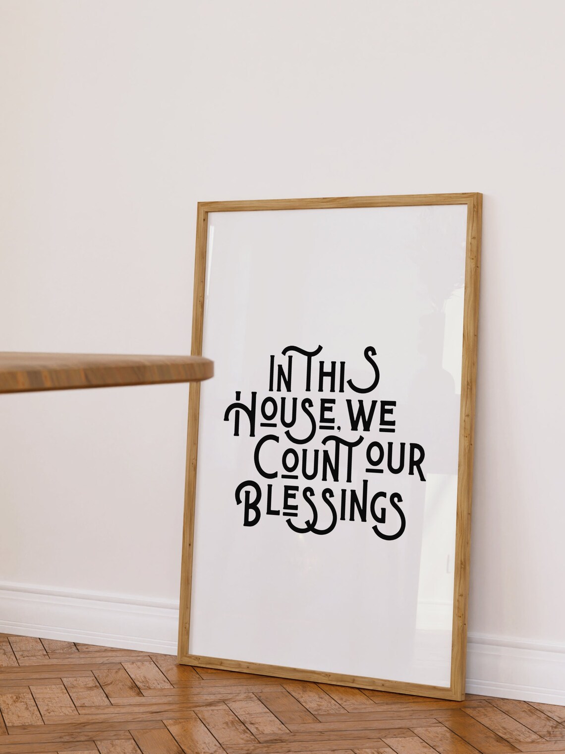 In This House We Count Our Blessings Modern Serif Typography Poster - Image 3