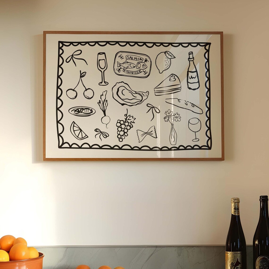 Dinner Party Poster, Retro Kitchen Wall Art