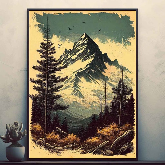 Majestic Mountain Beautiful Nature Posters Prints Wall Art Modern Home Room Bar Decor Painting Unframed