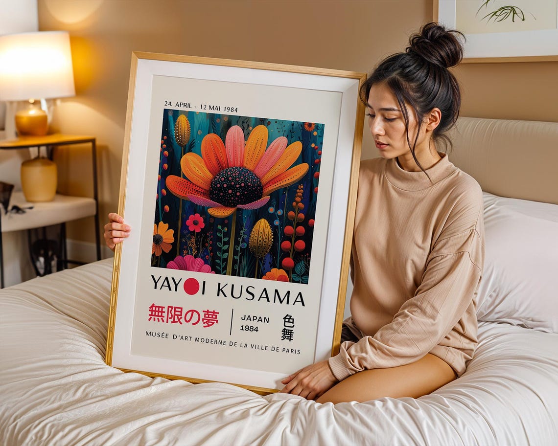 Yayoi Kusama 1984 Paris Floral Exhibition Psychedelic Flower Poster - Image 4
