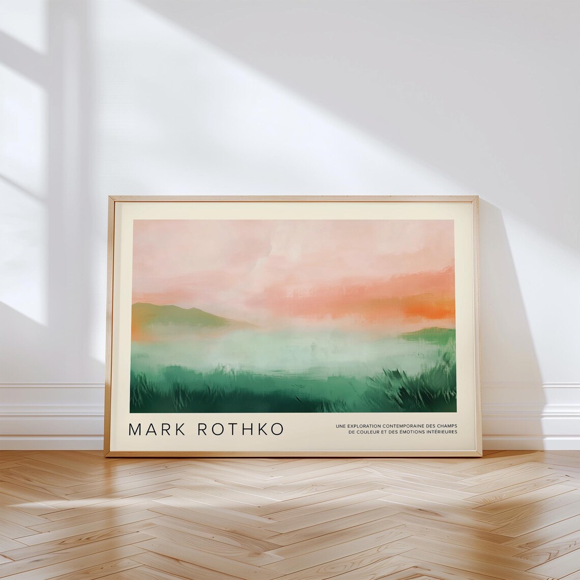 Mark Rothko Soft Pastel Green Misty Abstract Landscape Poster