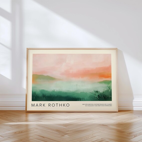 Mark Rothko Soft Pastel Green Misty Abstract Landscape Poster