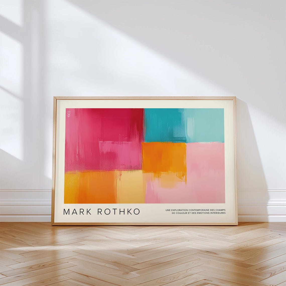 Mark Rothko Pink Orange Teal Color Block Abstract Exhibition Poster