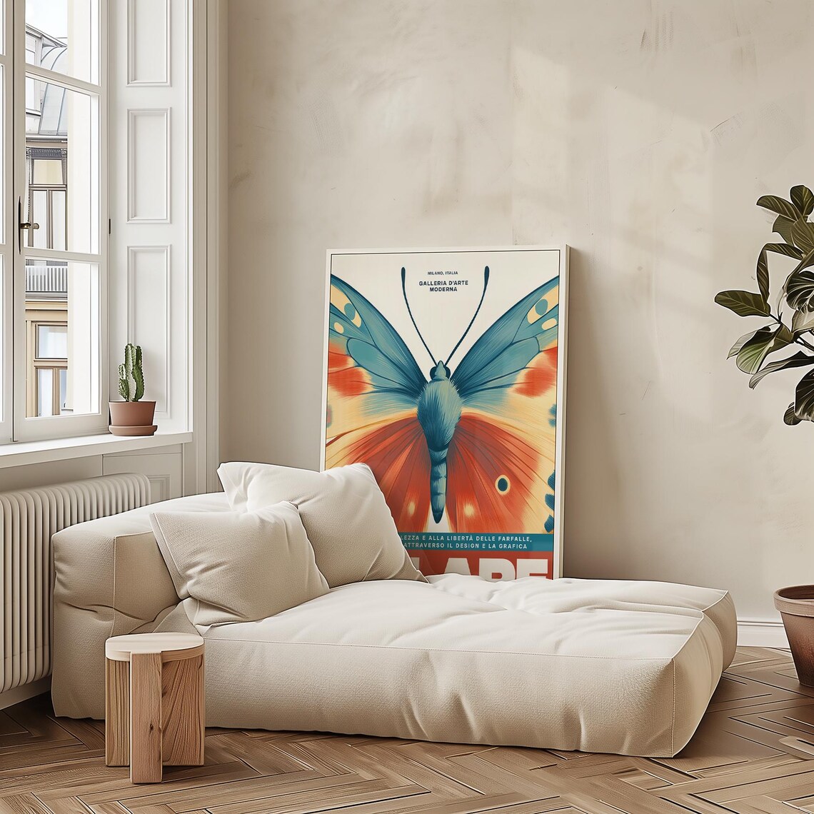 Volare Butterfly Italian Exhibition Retro Style Art Print Milano - Image 4