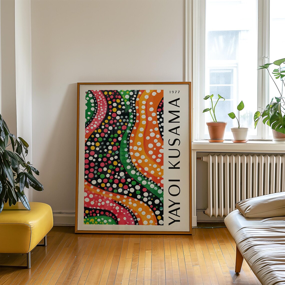 Yayoi Kusama 1977 Polka Dot Wave Swirl Colorful Abstract Art Poster - Image 3