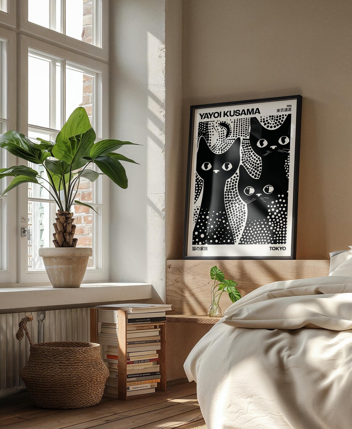 Three Black Cats With White Dots Yayoi Kusama Tokyo 1996 Poster - Image 3