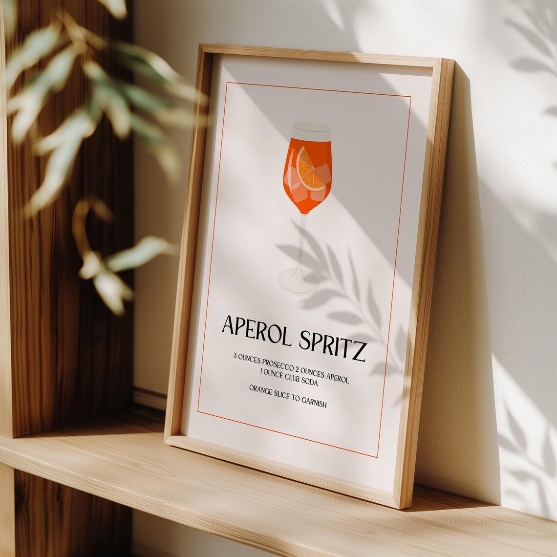 Aperol Spritz Poster, Minimalist Kitchen Wall Art