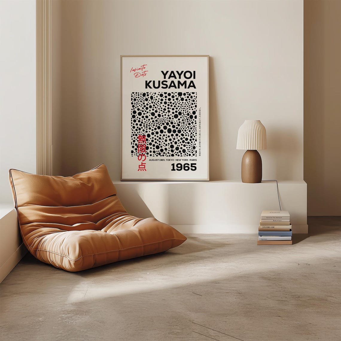 Yayoi Kusama 1965 Infinite Dots Black White Exhibition Art Poster - Image 3