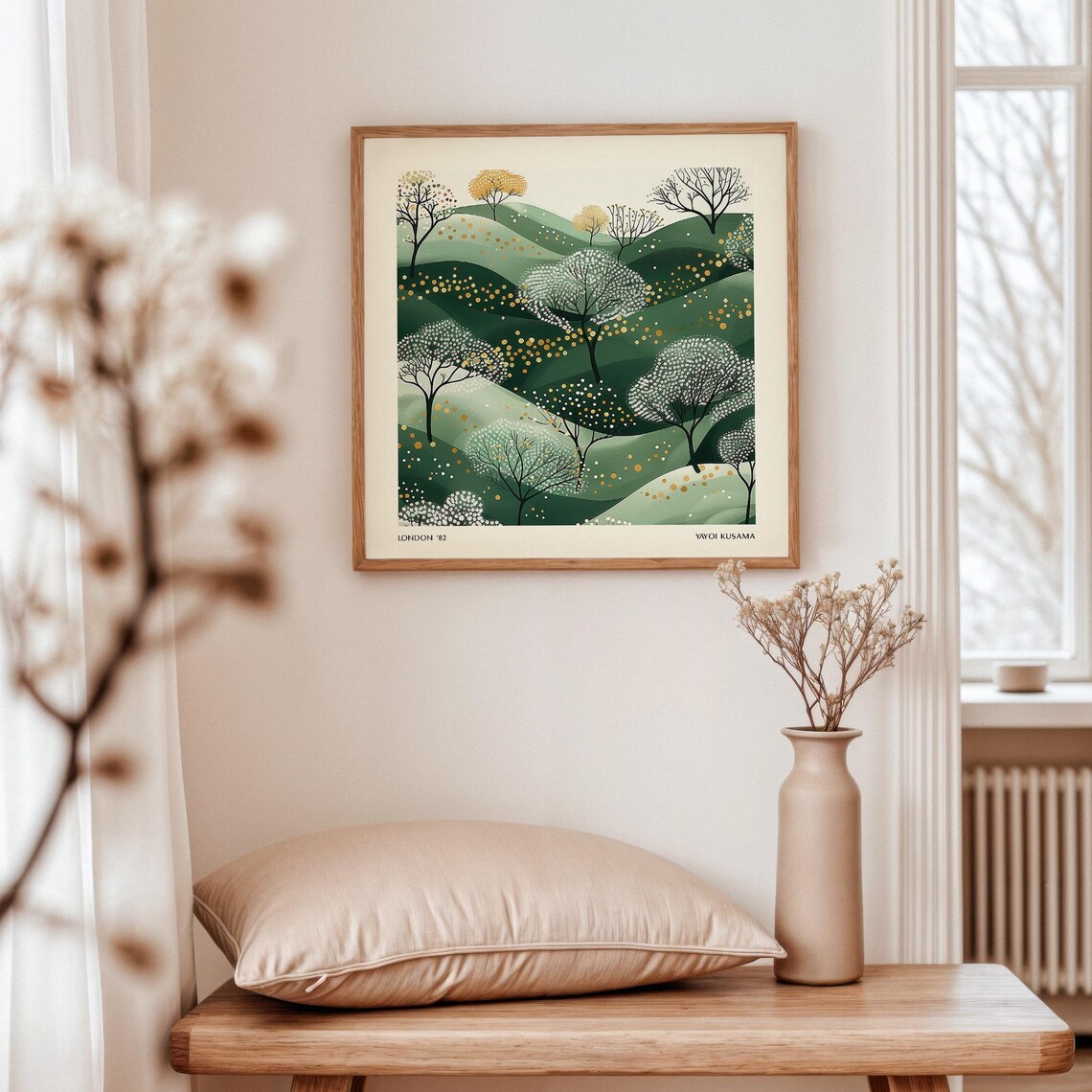 Abstract Green Hills Landscape, Minimalist Nature Art Print - Image 3