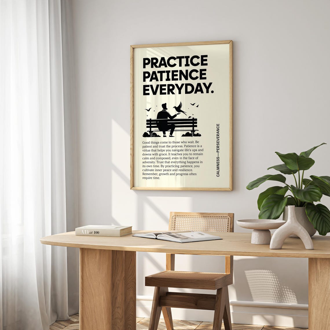 Practice Patience Everyday Calmness Perseverance Quote Poster - Image 2