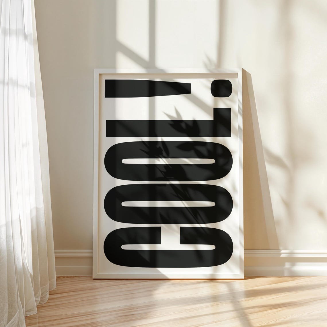 GOOD! Extra Large Black and White Modern Typography Wall Art