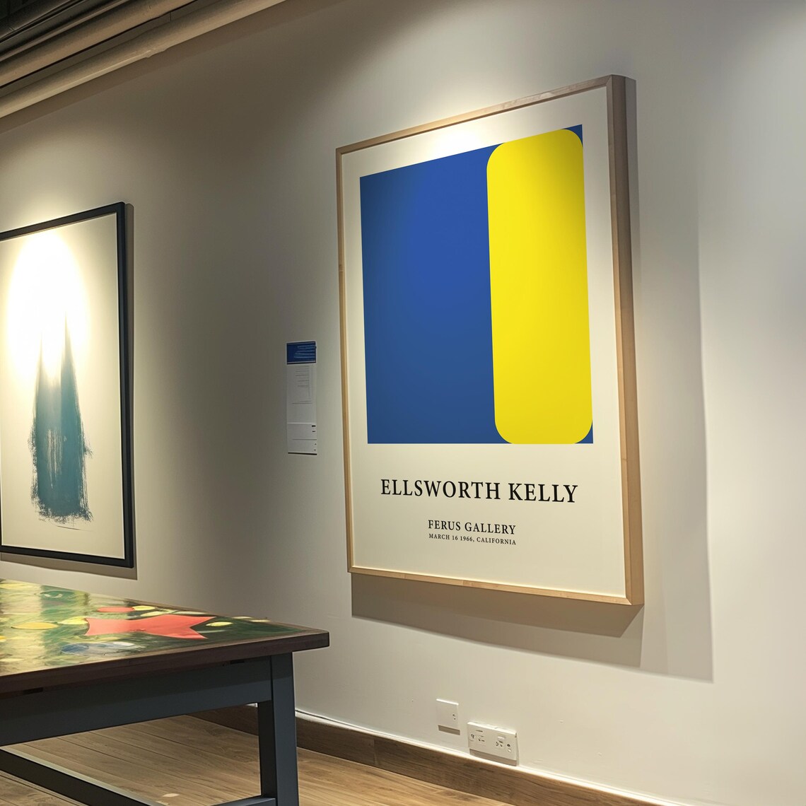 Ellsworth Kelly Blue Yellow Minimalist Color Block Abstract Poster - Image 4