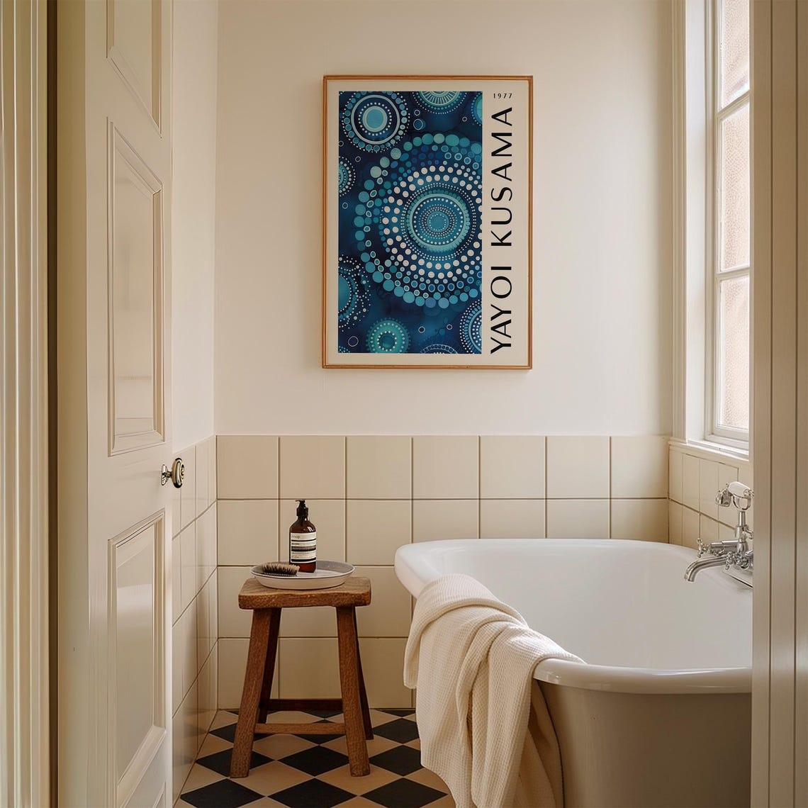 Yayoi Kusama 1977 Blue Dot Mandala Circles Exhibition Poster - Image 4
