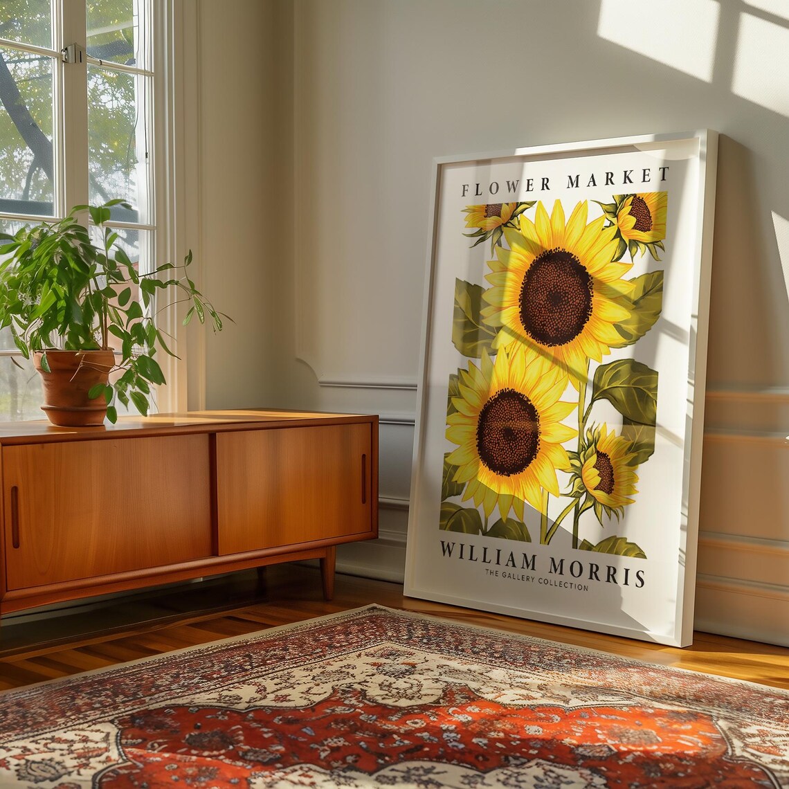 William Morris Flower Market Sunflower Botanical Vintage Art Poster - Image 4