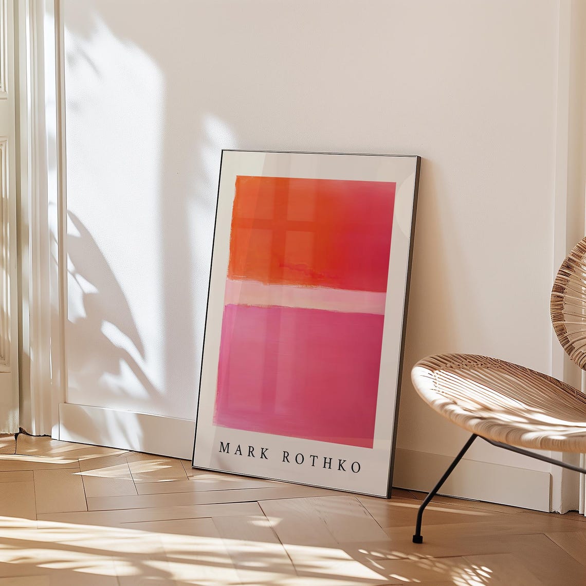 Mark Rothko Style Orange Pink Abstract Color Field Art Poster - Image 4