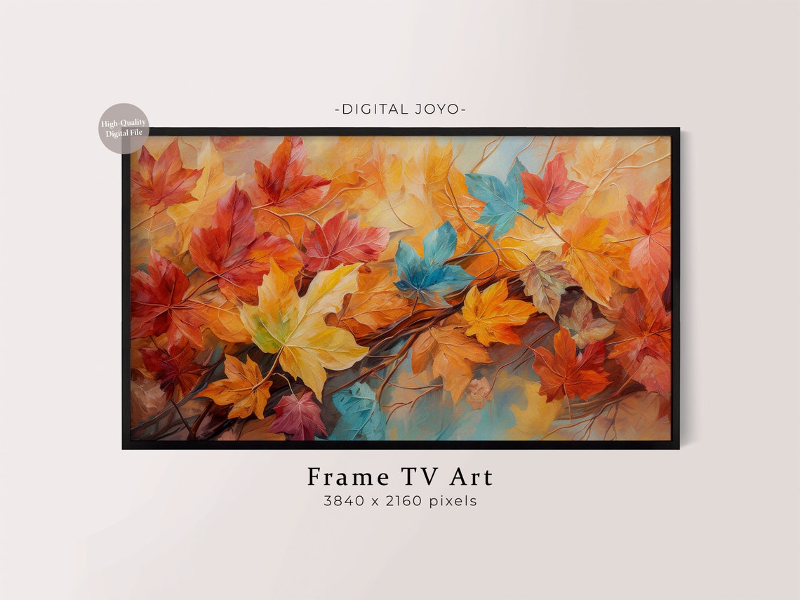 Fall Leaves Abstract Art For Samsung Frame Tv