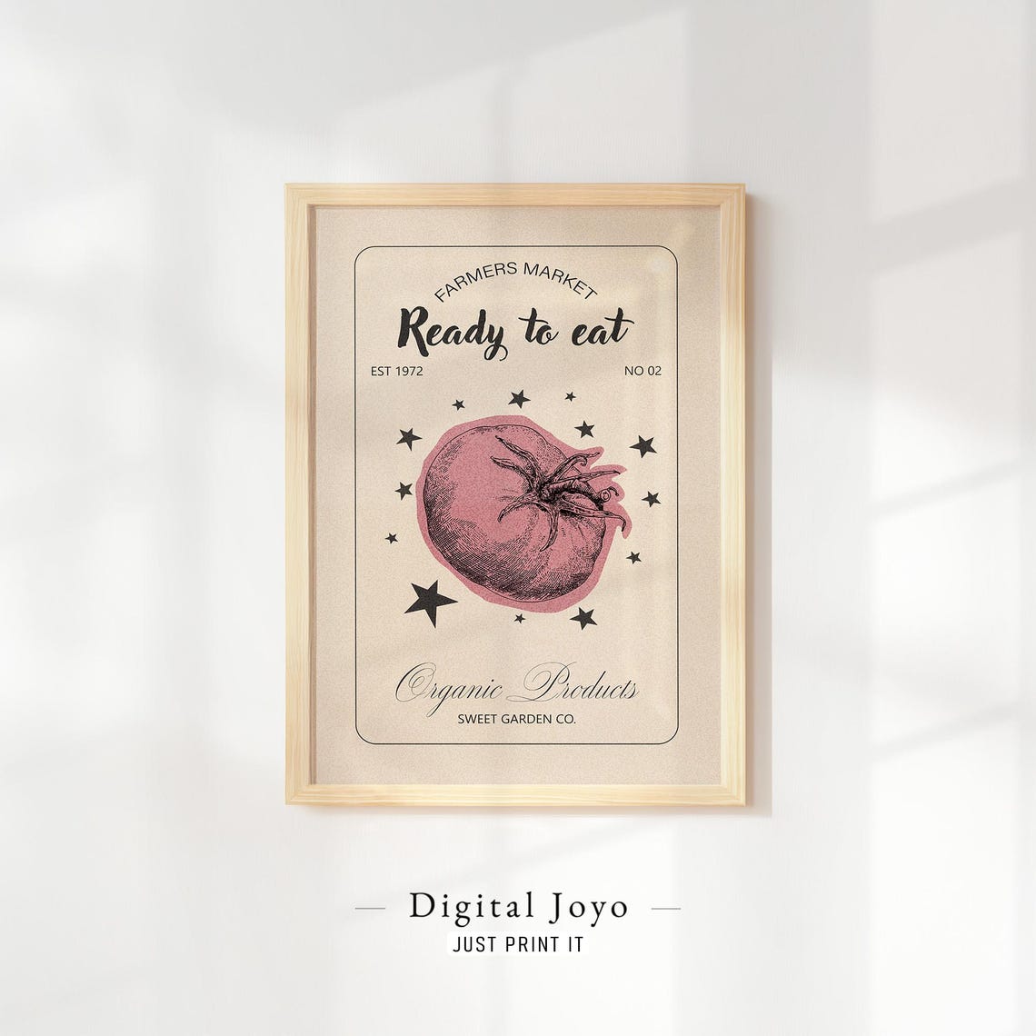 Heirloom Tomato Illustration Poster For Farmhouse Kitchen Market Walls