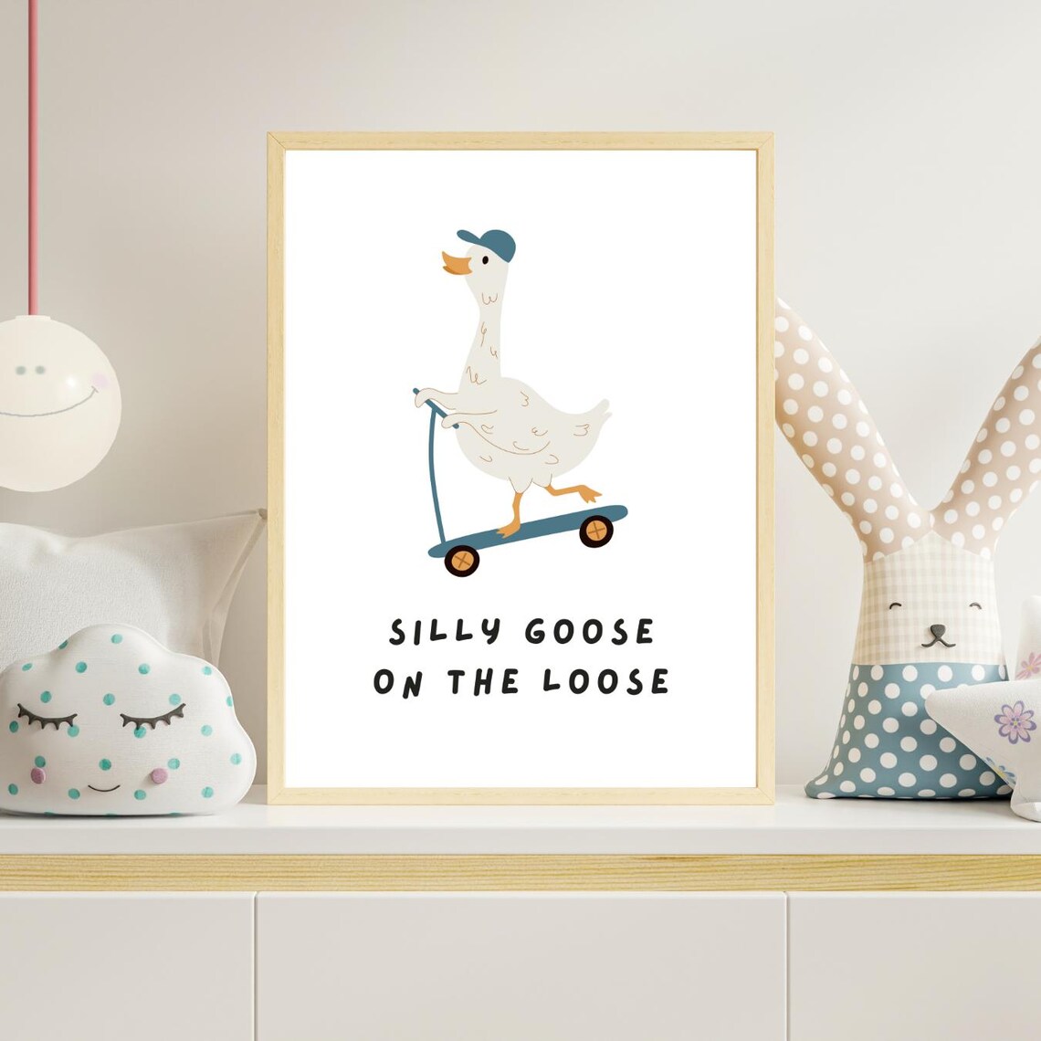 Silly Goose On The Loose Retro Nursery Art Print - Image 3