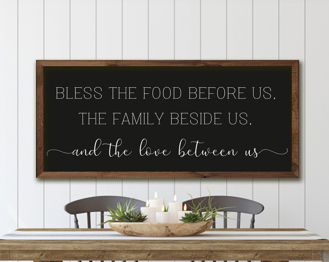 Bless The Food Before Us Dining Room Sign, Wall Art Print