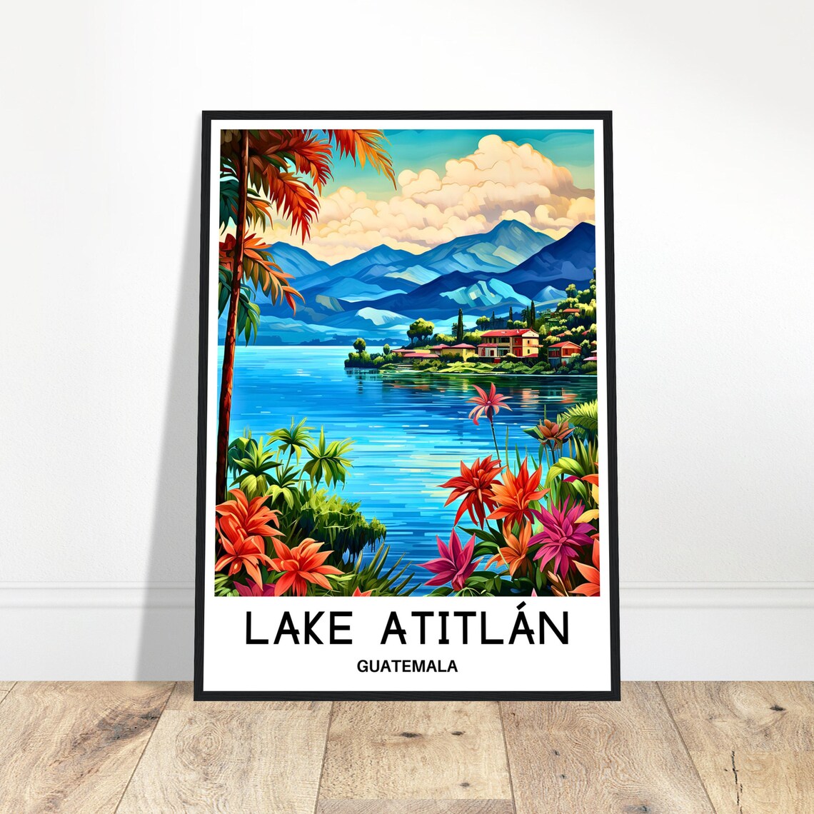 Lake Atitlan Guatemala Travel Poster, Central America
