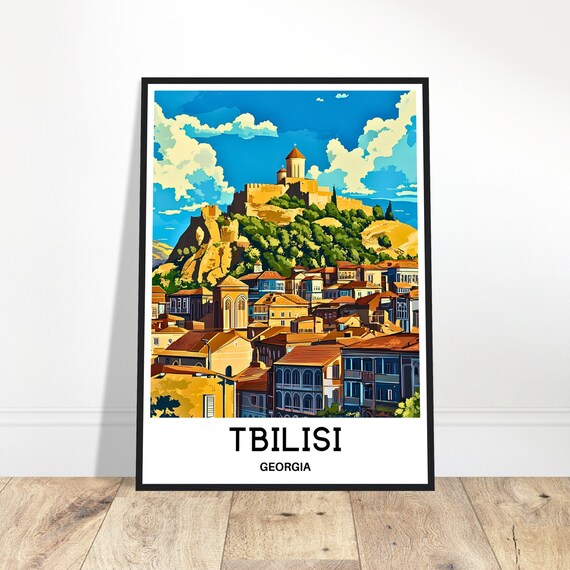 Tbilisi Travel Print Poster Georgian Art Georgia Lover Gift Wall Hanging Home Office Room Desk Decor City Illustration