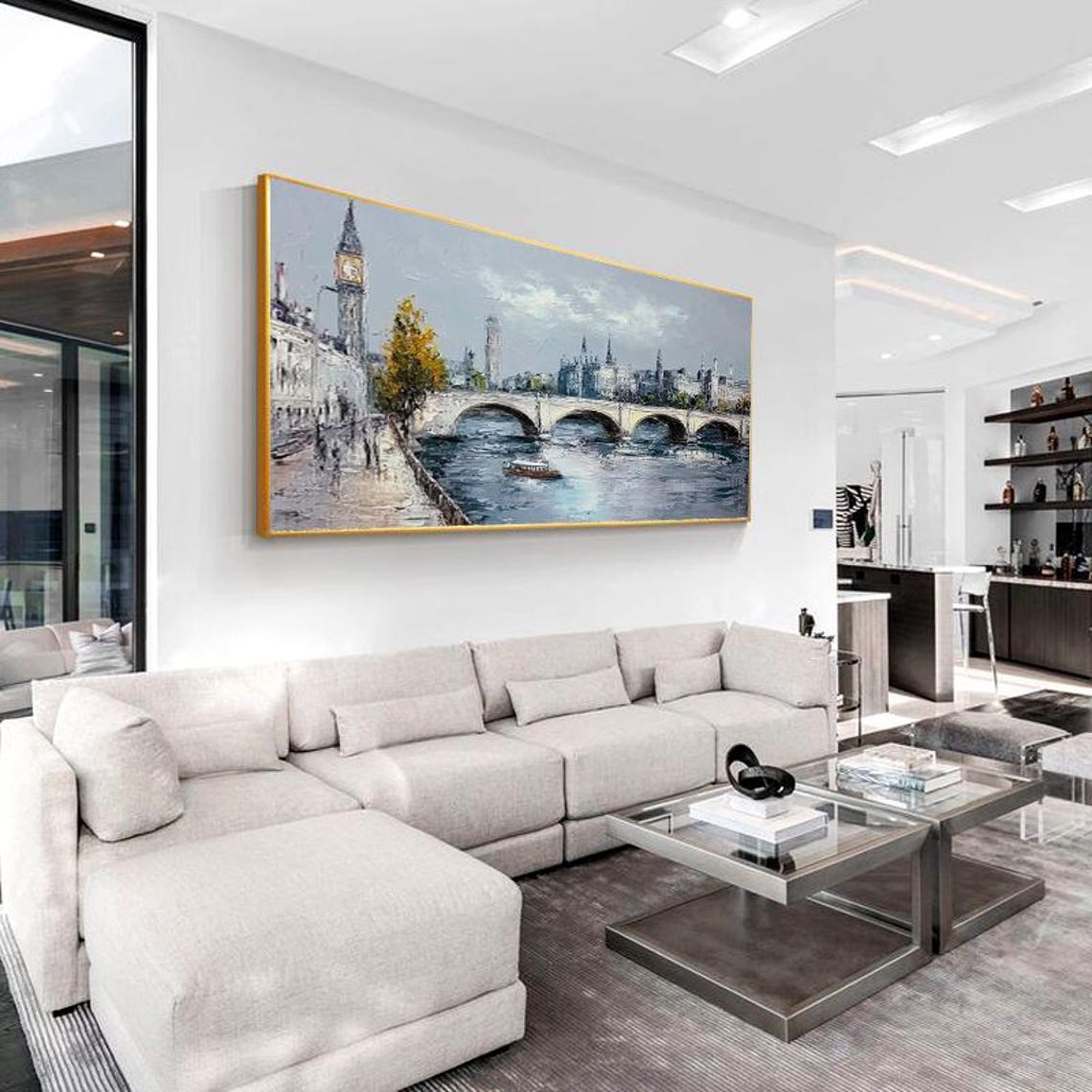 Iconic London Big Ben and Westminster Bridge Oil Painting Poster - Image 3