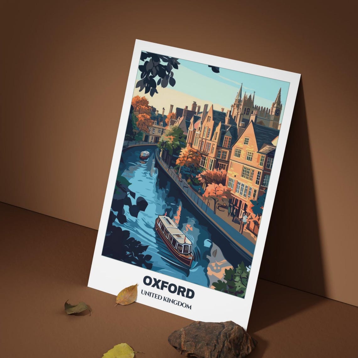 Oxford Travel Poster United Kingdom Travel Poster Citycape Painting Wall Art Oxford Home Decor Oxford Trip Print - Image 4