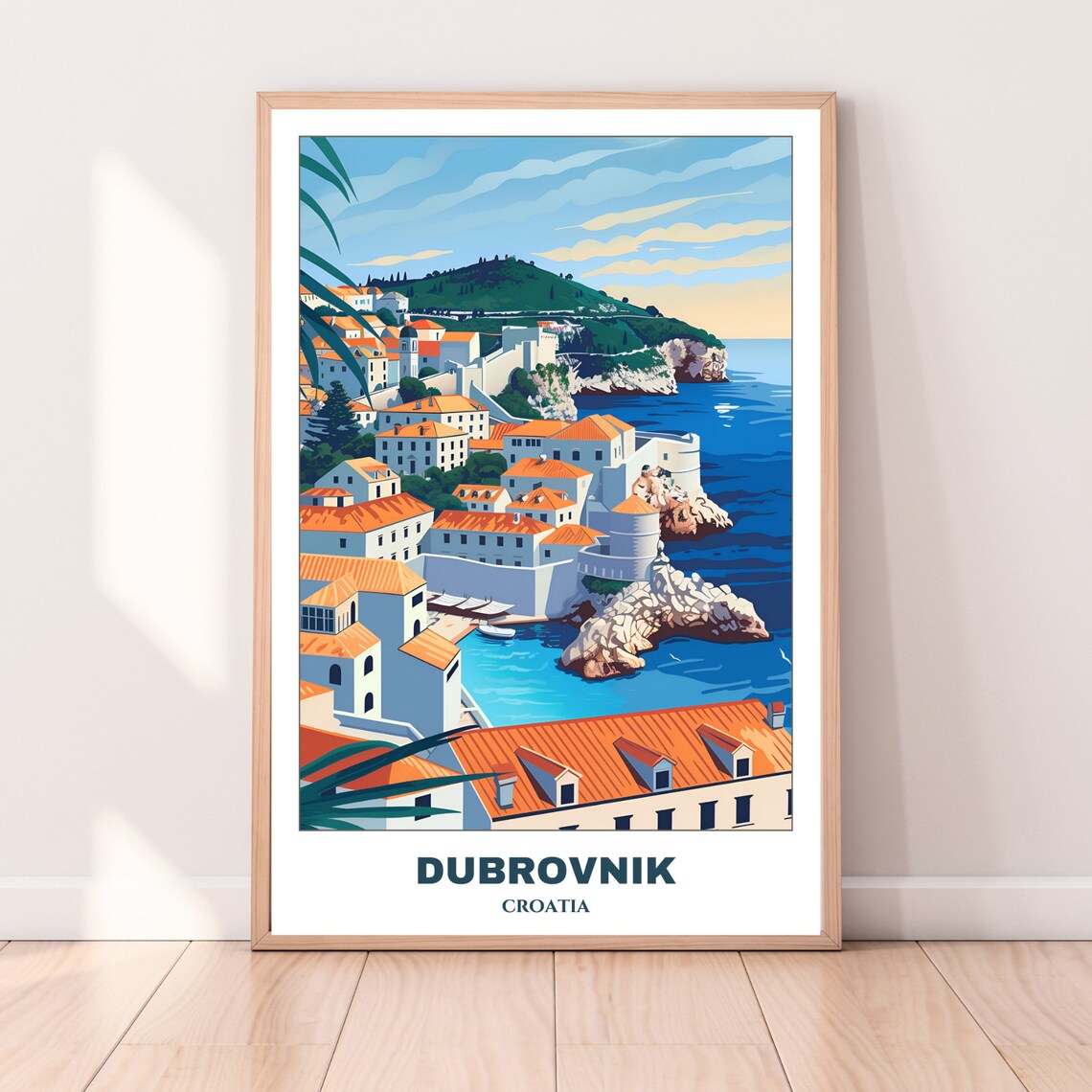 Dubrovnik Croatia Old Town Orange Roofs Fortress Travel Poster - Image 4