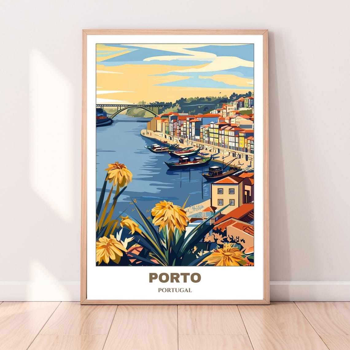 Porto Travel Poster Portugal Travel Poster Citycape Painting Print Wall Art Porto Home Decor Portugal Trip Print - Image 3