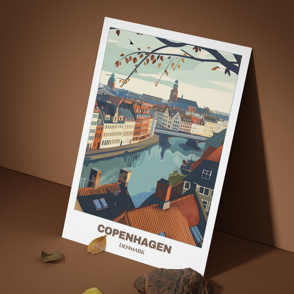 Copenhagen Travel Poster Denmark Travel Poster Citycape Painting Wall Art Copenhagen Home Decor Copenhagen Trip Print - Image 4