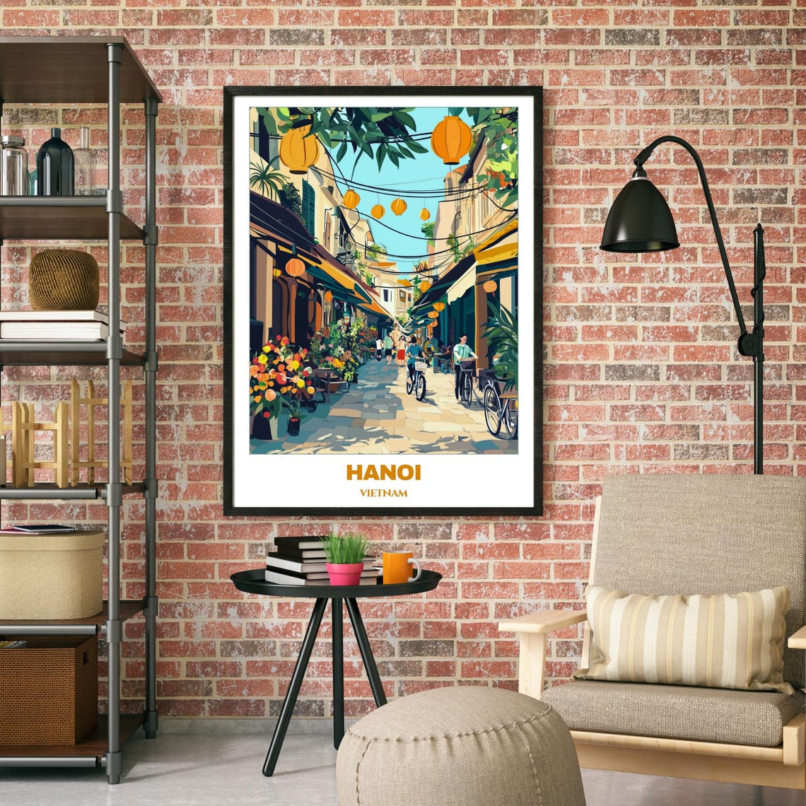 Hanoi Travel Poster Vietnam Travel Poster Citycape Painting Wall Art Print Hanoi Home Decor Vietnam Trip Picture - Image 2