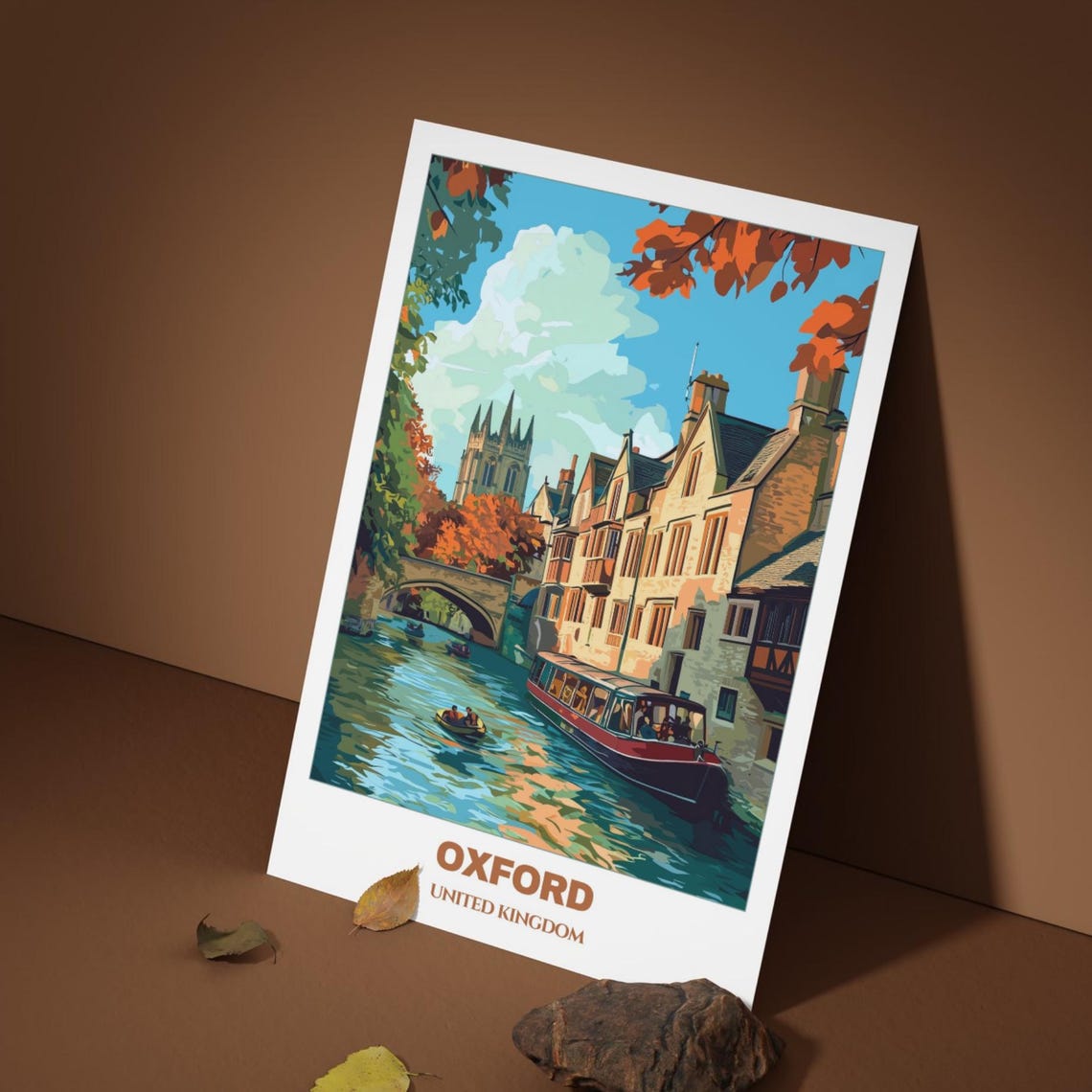 Oxford Travel Poster United Kingdom Travel Poster Citycape Painting Wall Art Oxford Home Decor Oxford Trip Print - Image 5