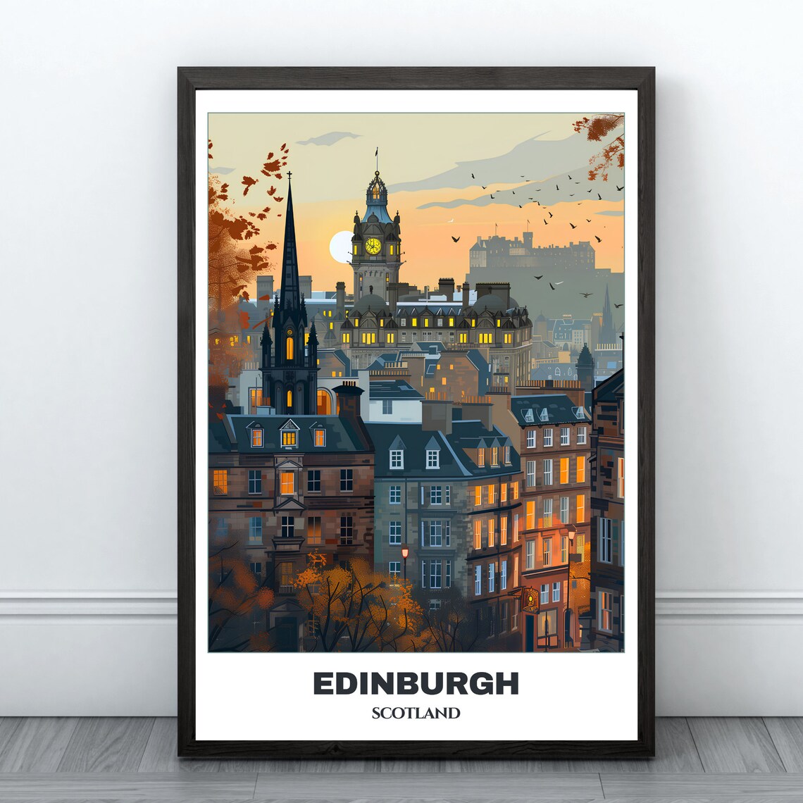 Edinburg Travel Poster, Scotland Painting Print