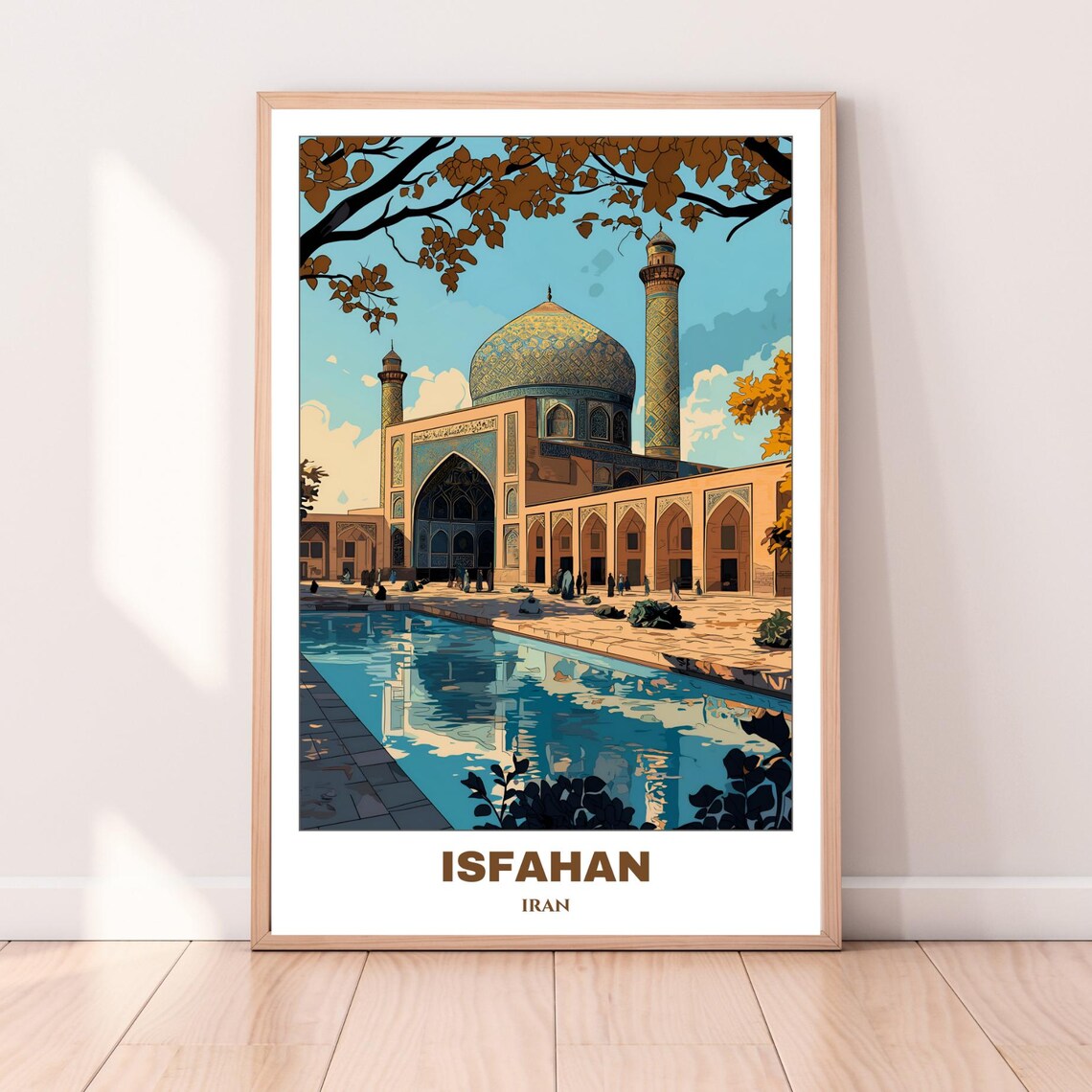 Isfahan Travel Poster, Iran Cityscape Art Print - Image 2