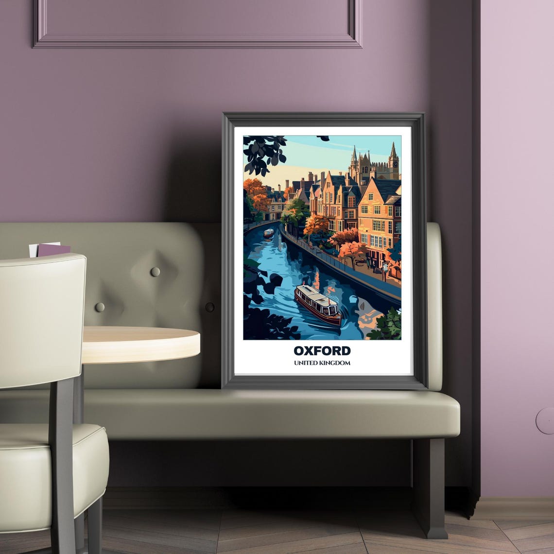 Oxford Travel Poster United Kingdom Travel Poster Citycape Painting Wall Art Oxford Home Decor Oxford Trip Print - Image 2