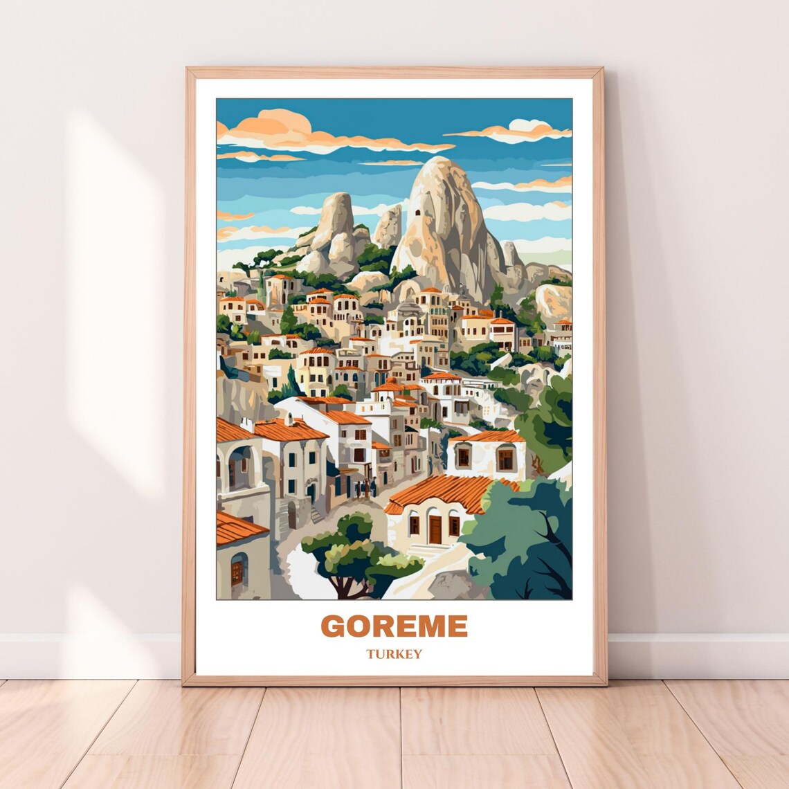 Goreme Turkey Fairy Chimneys Old Town Hillside Vintage Travel Poster - Image 3