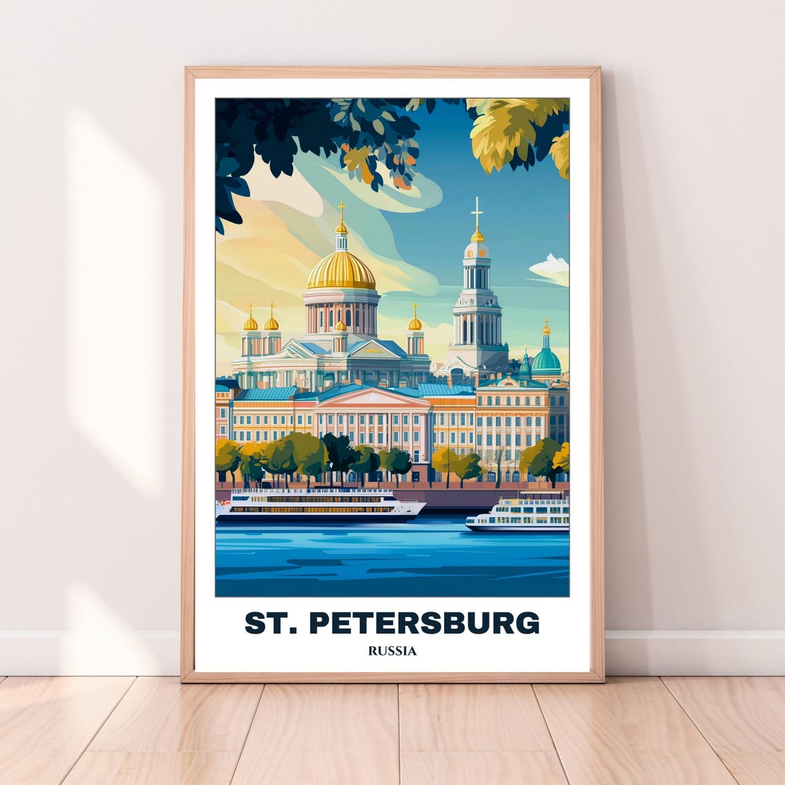 Stpetersburg Travel Poster Russia Travel Print Citycape Painting Wall Art Stpetersburg Home Decor Stpetersburg Print - Image 3