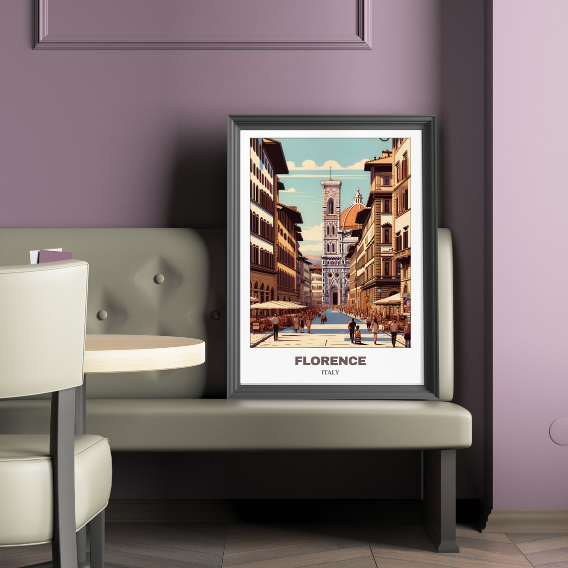 Florence Duomo Cathedral Bustling Historic Street Italy Travel Poster - Image 2