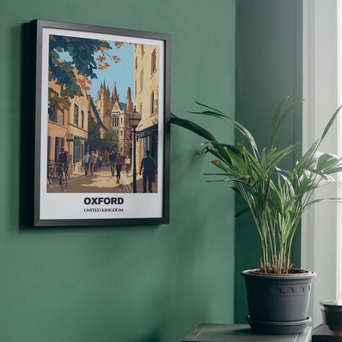 Oxford Travel Poster United Kingdom Travel Poster Citycape Painting Wall Art Oxford Home Decor Oxford Illustration - Image 5