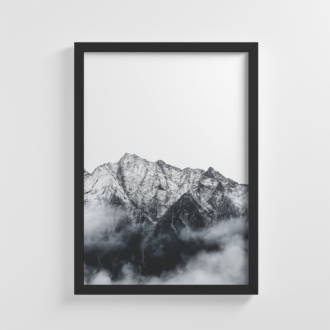 Cloudy Mountain Peaks, Nature Nursery Decor Art Print
