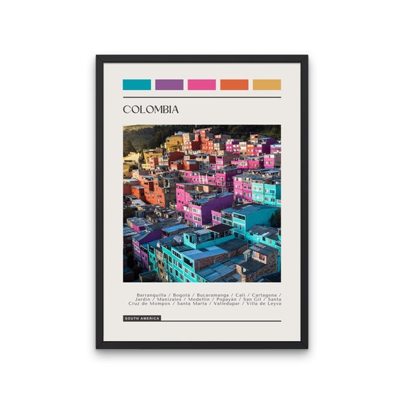 Colombia Travel Poster Color Block
