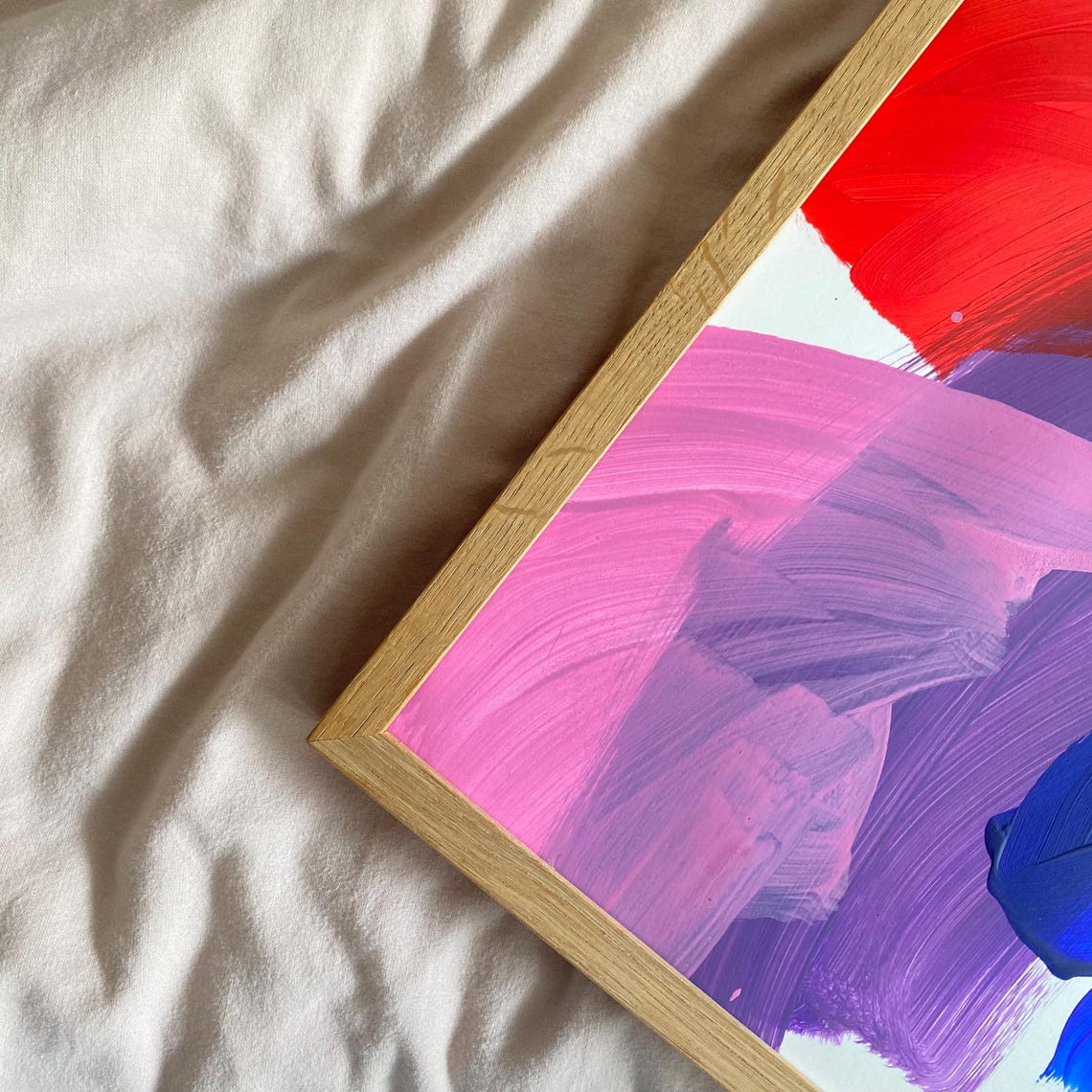 Sabrina Clausen Red Purple Pink Blue Abstract Brushstroke Wall Art - Image 4