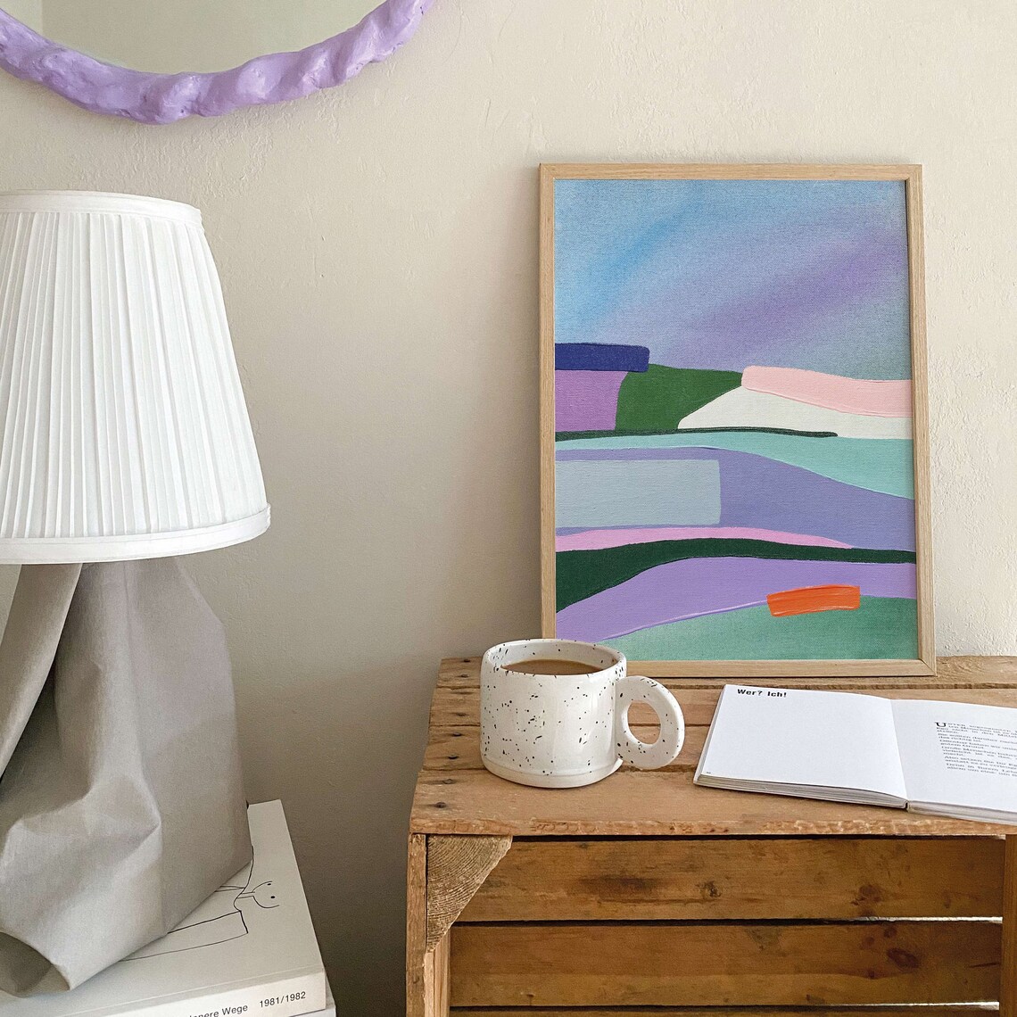 Blue Purple Green Abstract Landscape Blocks Colorful Wall Art - Image 5