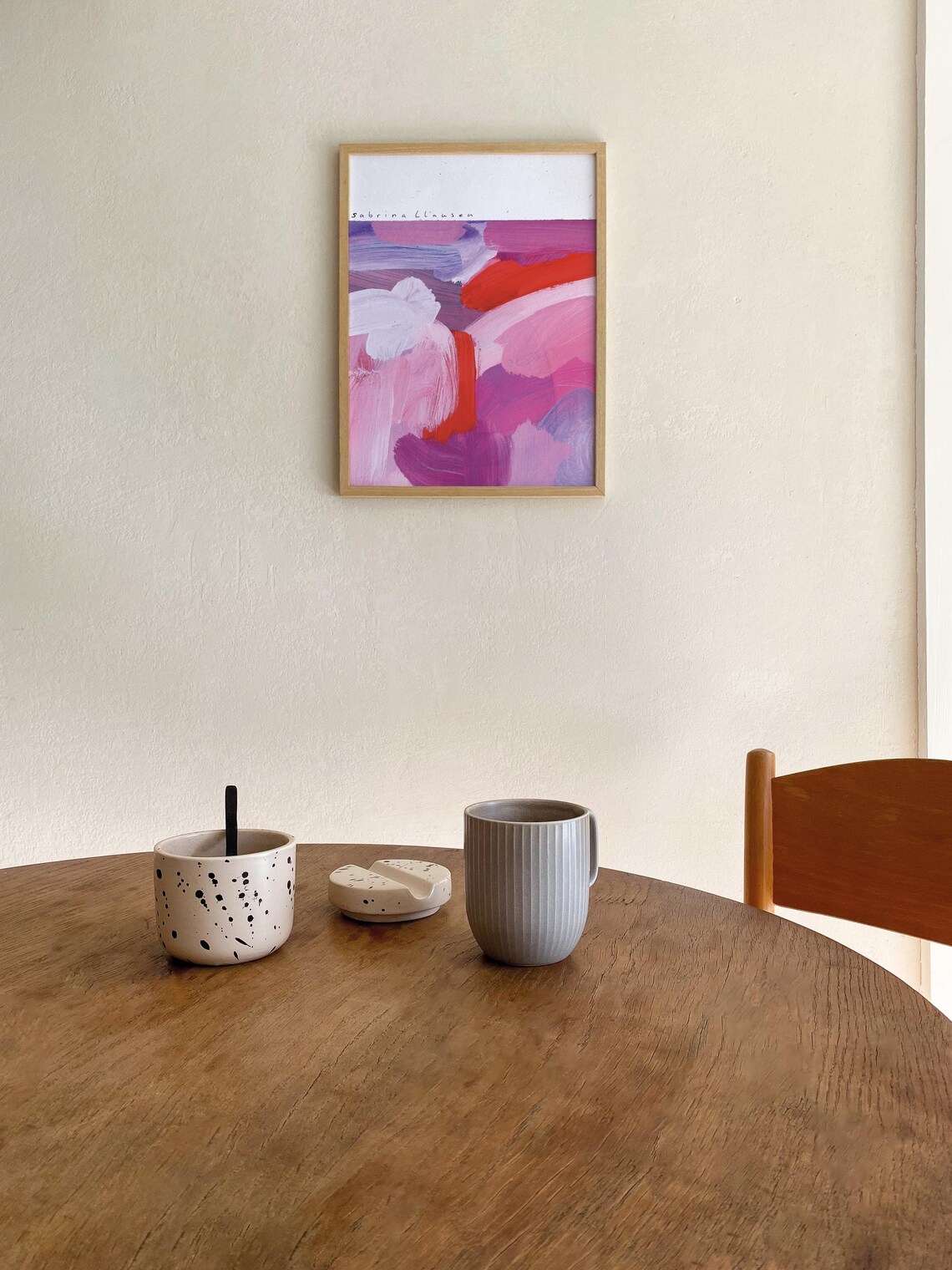 Sabrina Clausen Pink Purple Red Abstract Brushstroke Painting Wall Art - Image 2