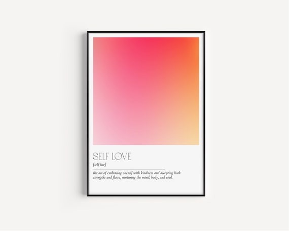 Self Love Definition Minimalist Typography Art Print